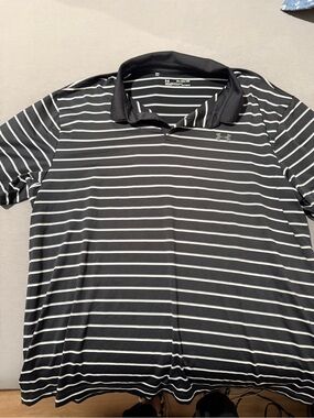 Under Armour Black Polo with White Stripes
